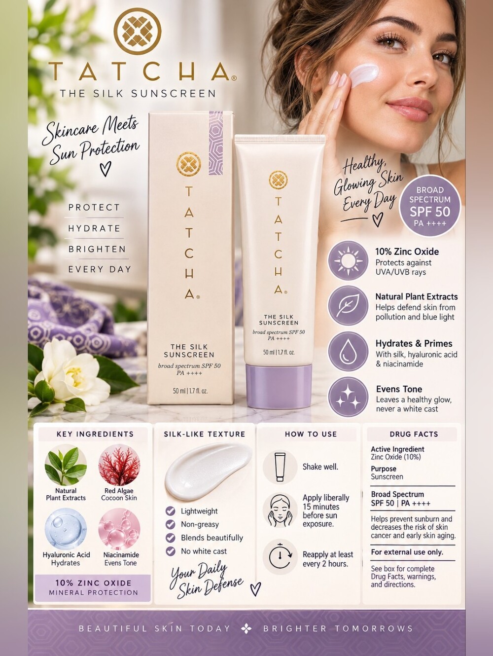 Tatcha MSRP $64 Silk Sunscreen SPF 50